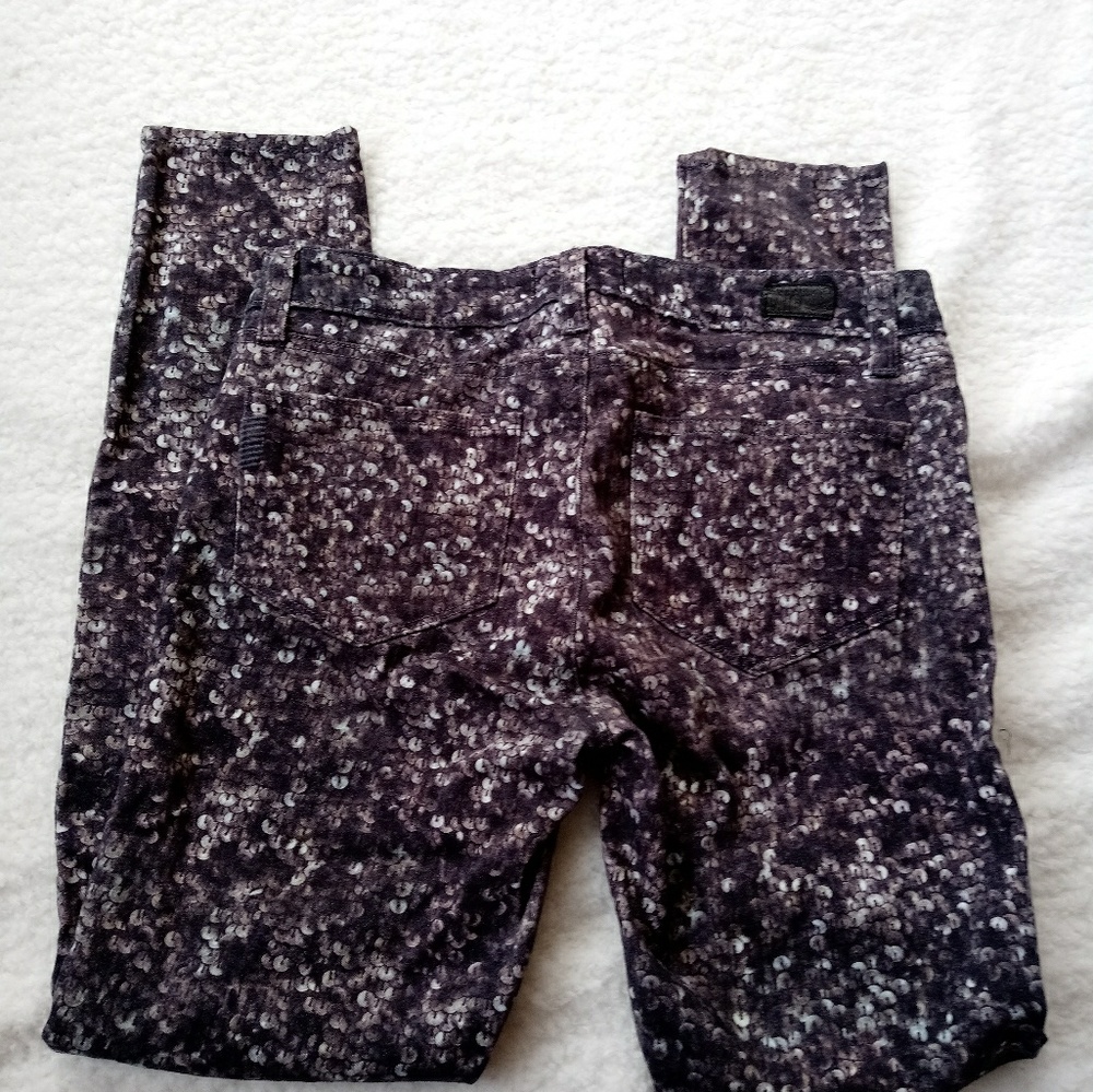 PAIGE Verdugo Ankle Sequin Print Skinny Jeans 27